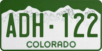 CO license plate ADH122