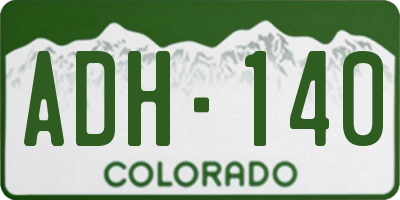 CO license plate ADH140
