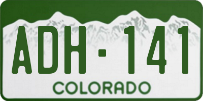 CO license plate ADH141