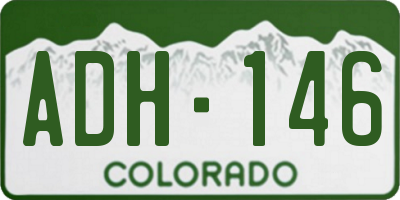 CO license plate ADH146
