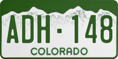 CO license plate ADH148