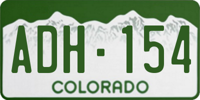 CO license plate ADH154