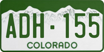 CO license plate ADH155