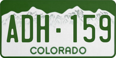 CO license plate ADH159