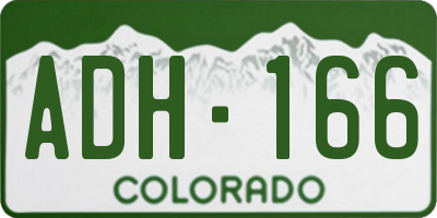 CO license plate ADH166