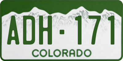 CO license plate ADH171