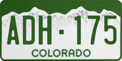 CO license plate ADH175