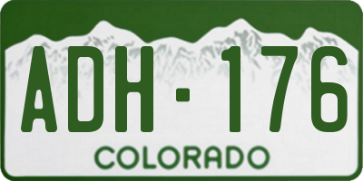 CO license plate ADH176