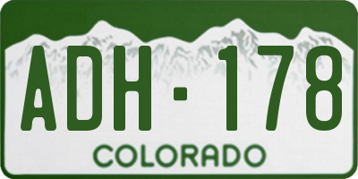 CO license plate ADH178