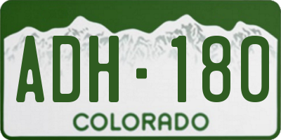 CO license plate ADH180