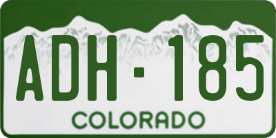 CO license plate ADH185