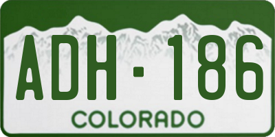 CO license plate ADH186