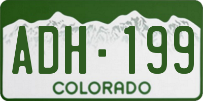 CO license plate ADH199
