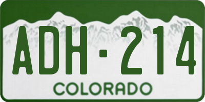 CO license plate ADH214