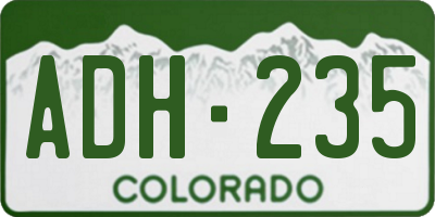 CO license plate ADH235