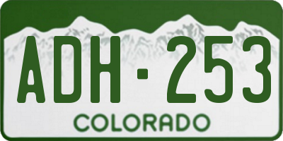 CO license plate ADH253