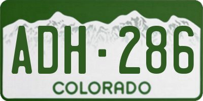 CO license plate ADH286
