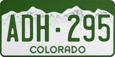 CO license plate ADH295