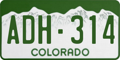 CO license plate ADH314