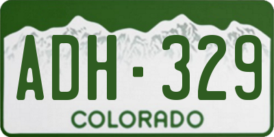 CO license plate ADH329
