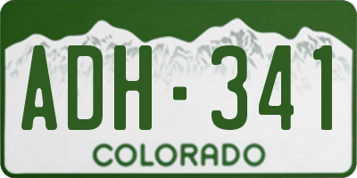 CO license plate ADH341