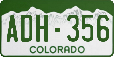 CO license plate ADH356