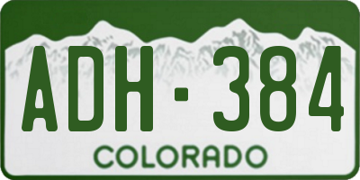 CO license plate ADH384