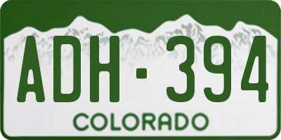 CO license plate ADH394