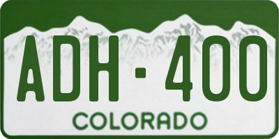 CO license plate ADH400