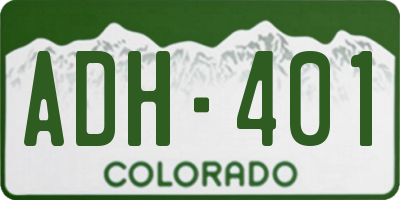 CO license plate ADH401