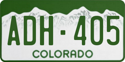 CO license plate ADH405