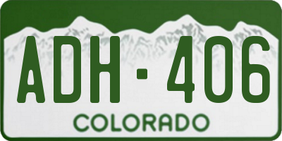 CO license plate ADH406