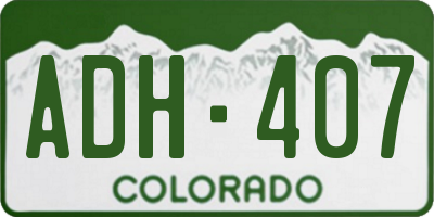 CO license plate ADH407