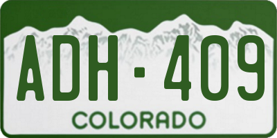 CO license plate ADH409