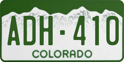 CO license plate ADH410