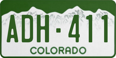 CO license plate ADH411