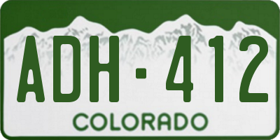 CO license plate ADH412