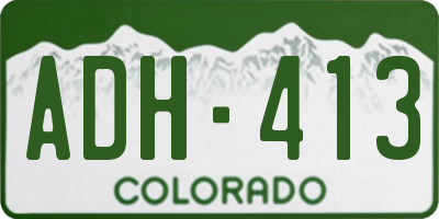 CO license plate ADH413