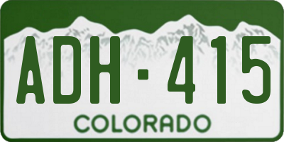 CO license plate ADH415