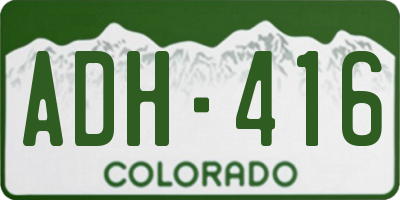 CO license plate ADH416