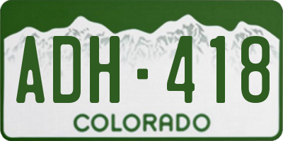 CO license plate ADH418