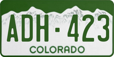 CO license plate ADH423