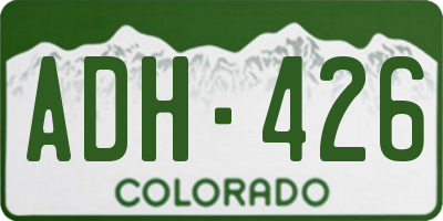 CO license plate ADH426