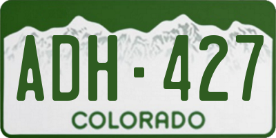 CO license plate ADH427