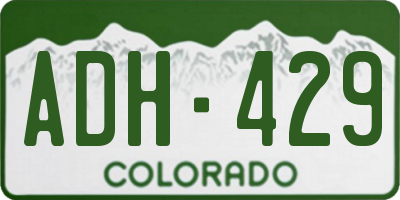 CO license plate ADH429
