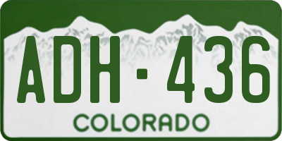 CO license plate ADH436