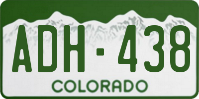 CO license plate ADH438