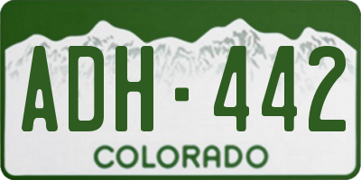 CO license plate ADH442