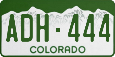 CO license plate ADH444