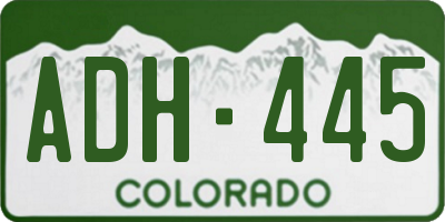 CO license plate ADH445